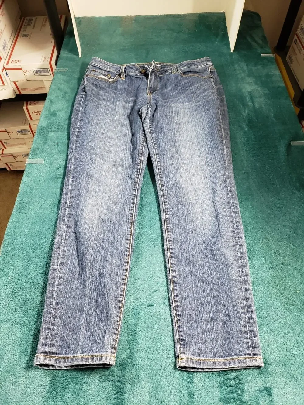 Loft Jeans Size 12 Petite Women Blue Pants Denim Stretch Mid Rise Modern Skinny